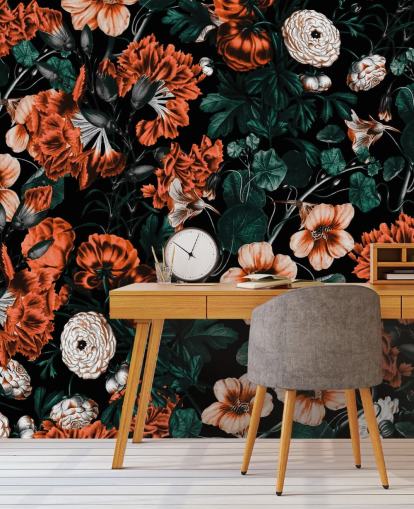 fiori rossi su sfondo scuro