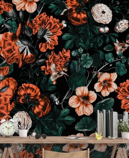 fiori rossi su sfondo scuro