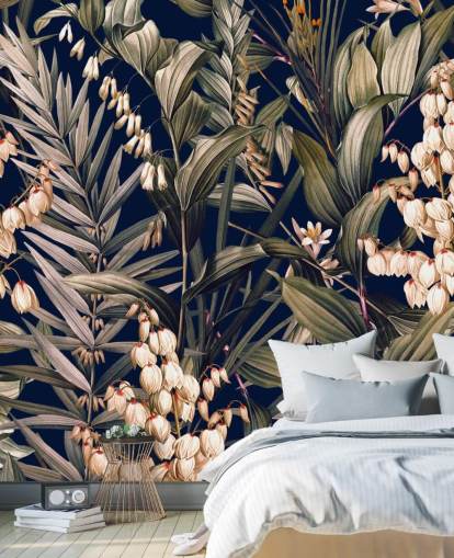 små vita blommor och gröna blad tapeter små vita blommor och gröna blad tapeter