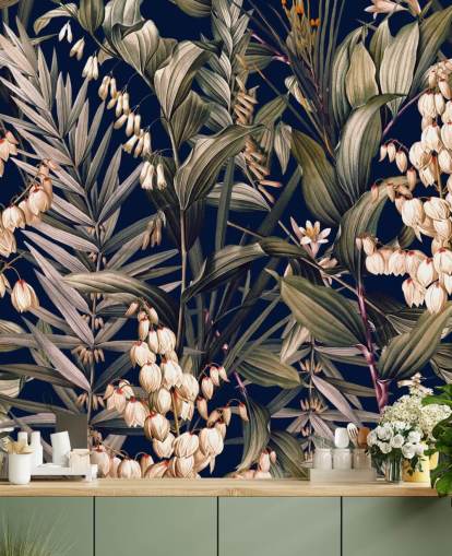 papier peint petites fleurs blanches et feuilles vertes papier peint petites fleurs blanches et feuilles vertes