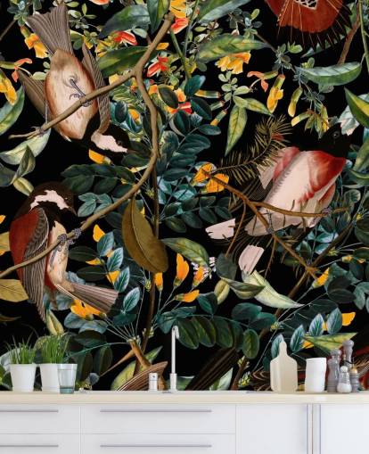 fond d'écran oiseau noir