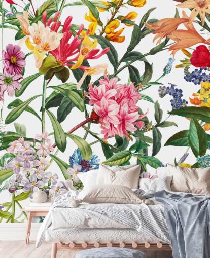 fargerike blomster tapet