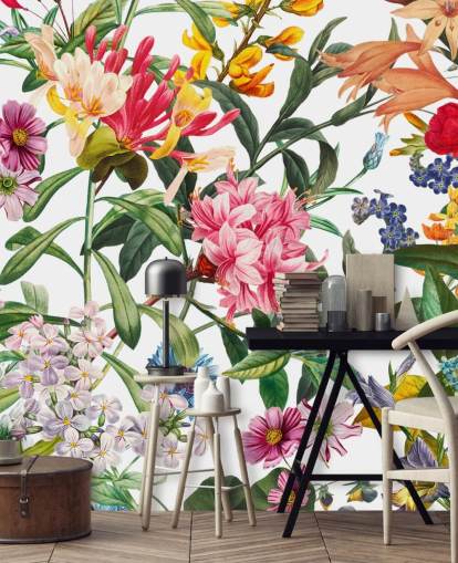 papier peint fleurs colorées