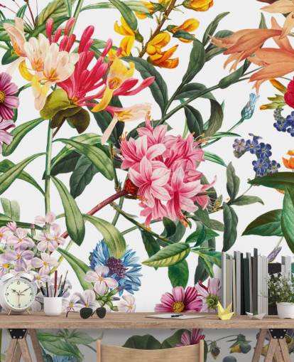 papier peint fleurs colorées