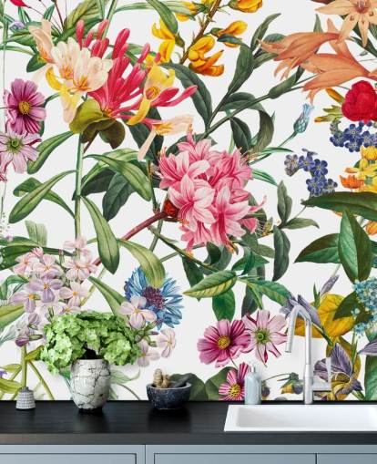 kleurrijke bloemen behang kleurrijke bloemen behang
