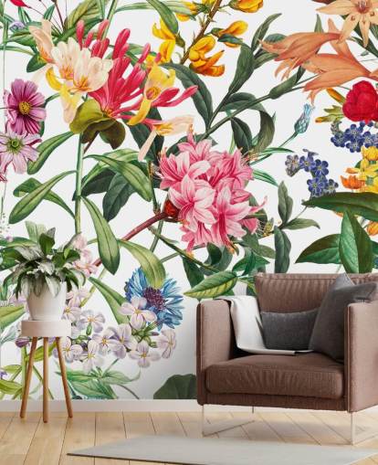 farverige blomster tapet