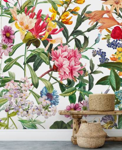 fargerike blomster tapet