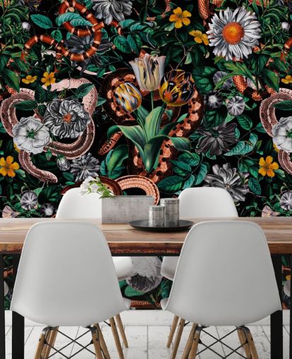 dark floral and snake pattern wallpaper dark floral and snake pattern wallpaper