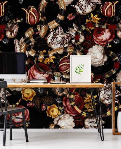 mørk floral og slange tapet mørk floral og slange tapet