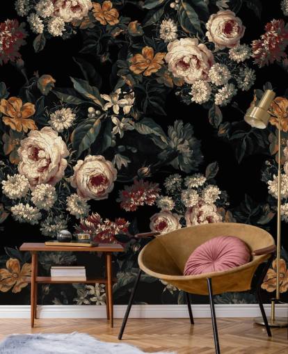 Fond d'écran roses et fleurs florales foncées Fond d'écran roses et fleurs florales foncées