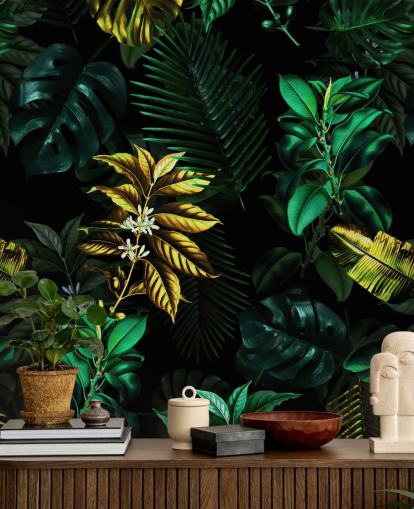 papel pintado de hojas verdes y amarillas papel pintado de hojas verdes y amarillas