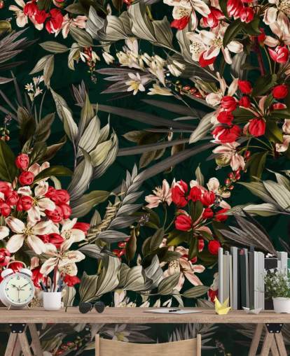 rød og svart floral tapet rød og svart floral tapet