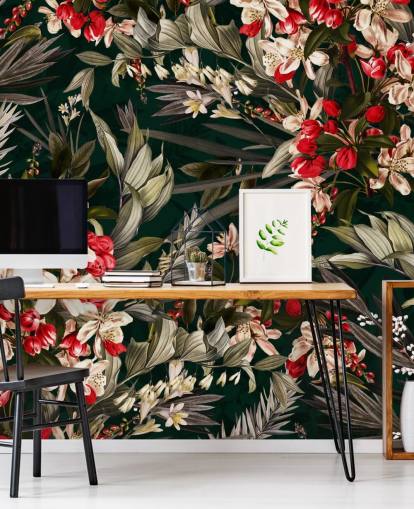 rød og svart floral tapet rød og svart floral tapet