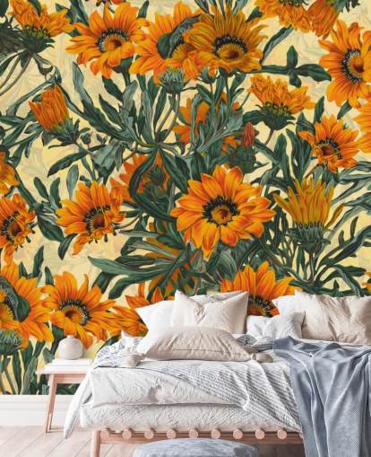 orange sun flowers wallpaper