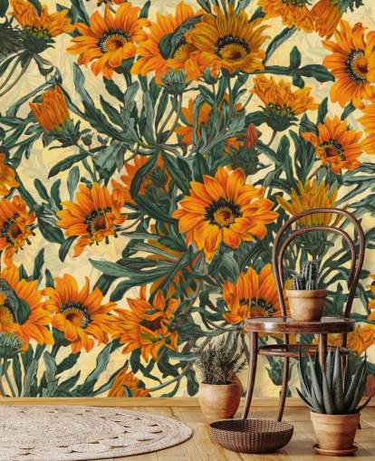 orange sun flowers wallpaper orange sun flowers wallpaper