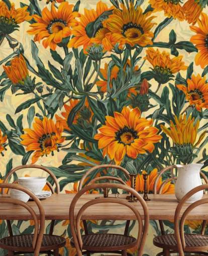 orange sun flowers wallpaper