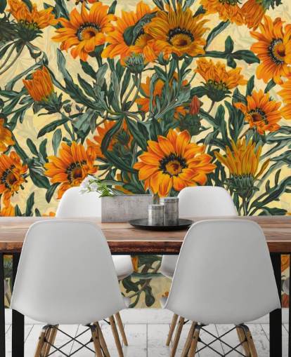 orange Sonnenblumen-Tapete