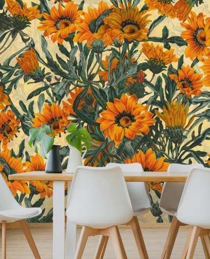 fondo de pantalla de flores de sol naranja