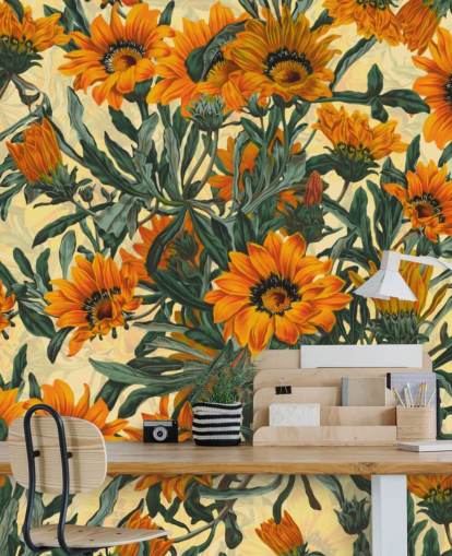 papel de parede de flores de sol laranja papel de parede de flores de sol laranja