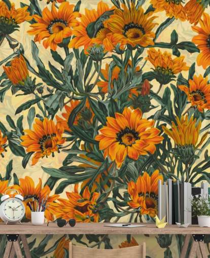 fondo de pantalla de flores de sol naranja