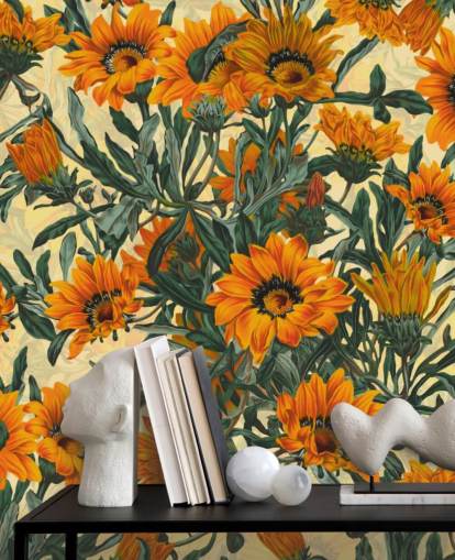 fondo de pantalla de flores de sol naranja