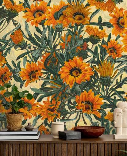 fondo de pantalla de flores de sol naranja