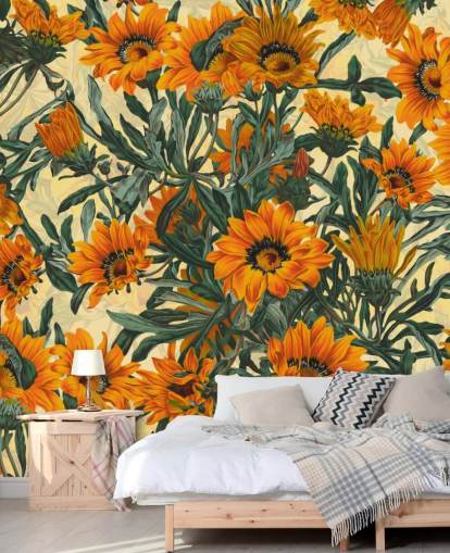 fondo de pantalla de flores de sol naranja