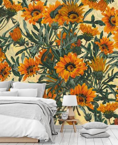 fondo de pantalla de flores de sol naranja