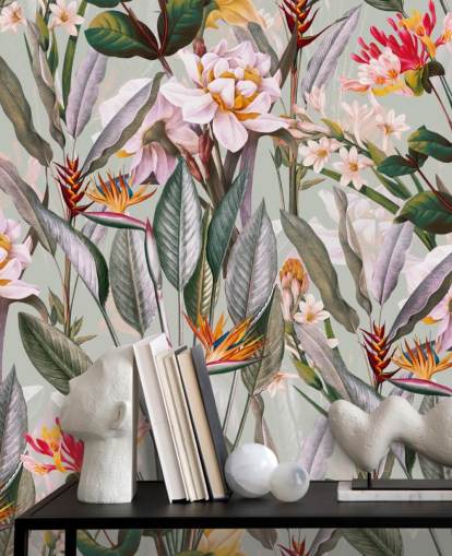 neutral toned tropical flower wallpaper neutral toned tropical flower wallpaper