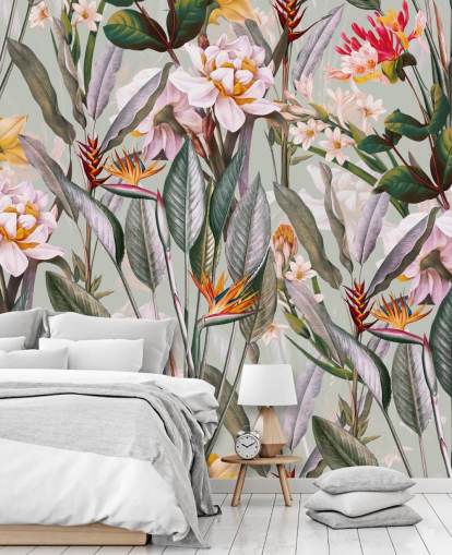 neutral toned tropical flower wallpaper neutral toned tropical flower wallpaper