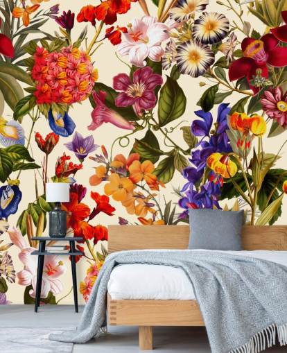 papier peint floral coloré