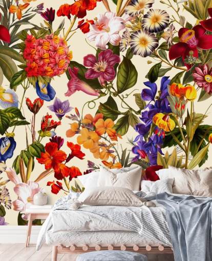 fargerik floral tapet