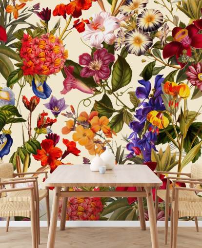 carta da parati floreale colorata