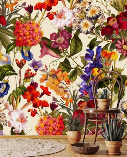 colourful floral wallpaper