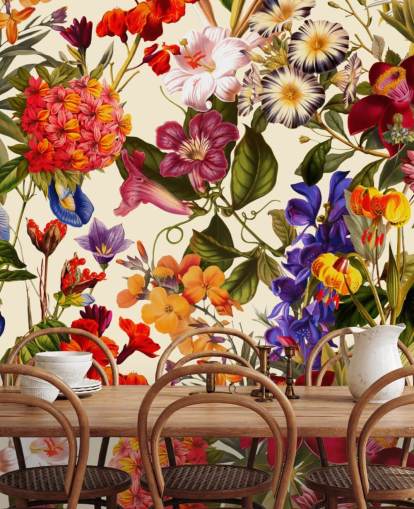 colourful floral wallpaper