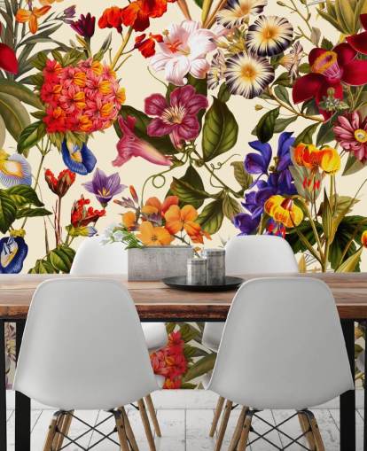 colourful floral wallpaper