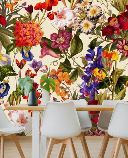 colourful floral wallpaper