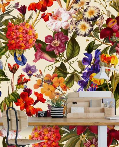 colourful floral wallpaper