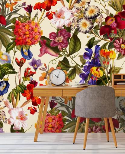 colourful floral wallpaper