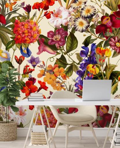 bunte Blumentapete bunte Blumentapete