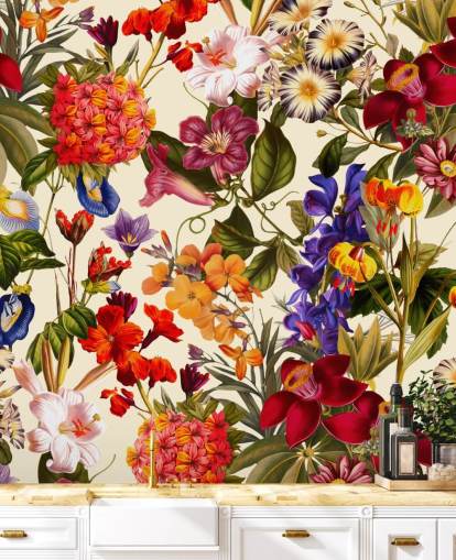 colourful floral wallpaper colourful floral wallpaper