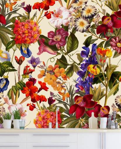 colourful floral wallpaper