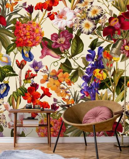 colourful floral wallpaper