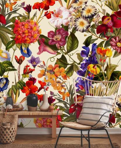 farverige blomster tapet