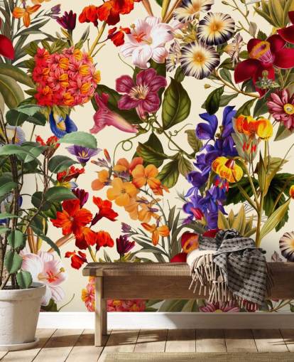 papier peint floral coloré