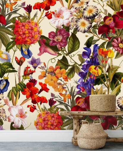 colourful floral wallpaper