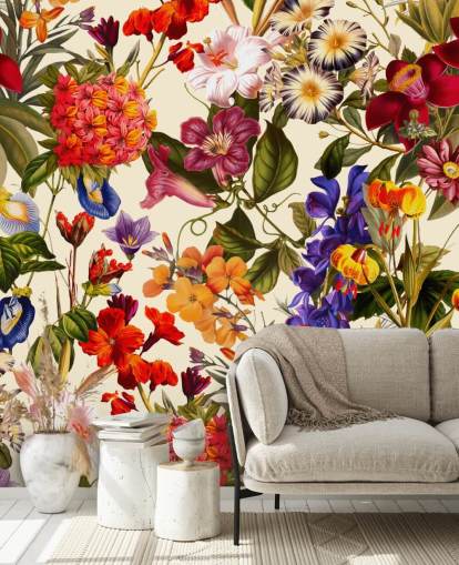 kleurrijk bloemenbehang