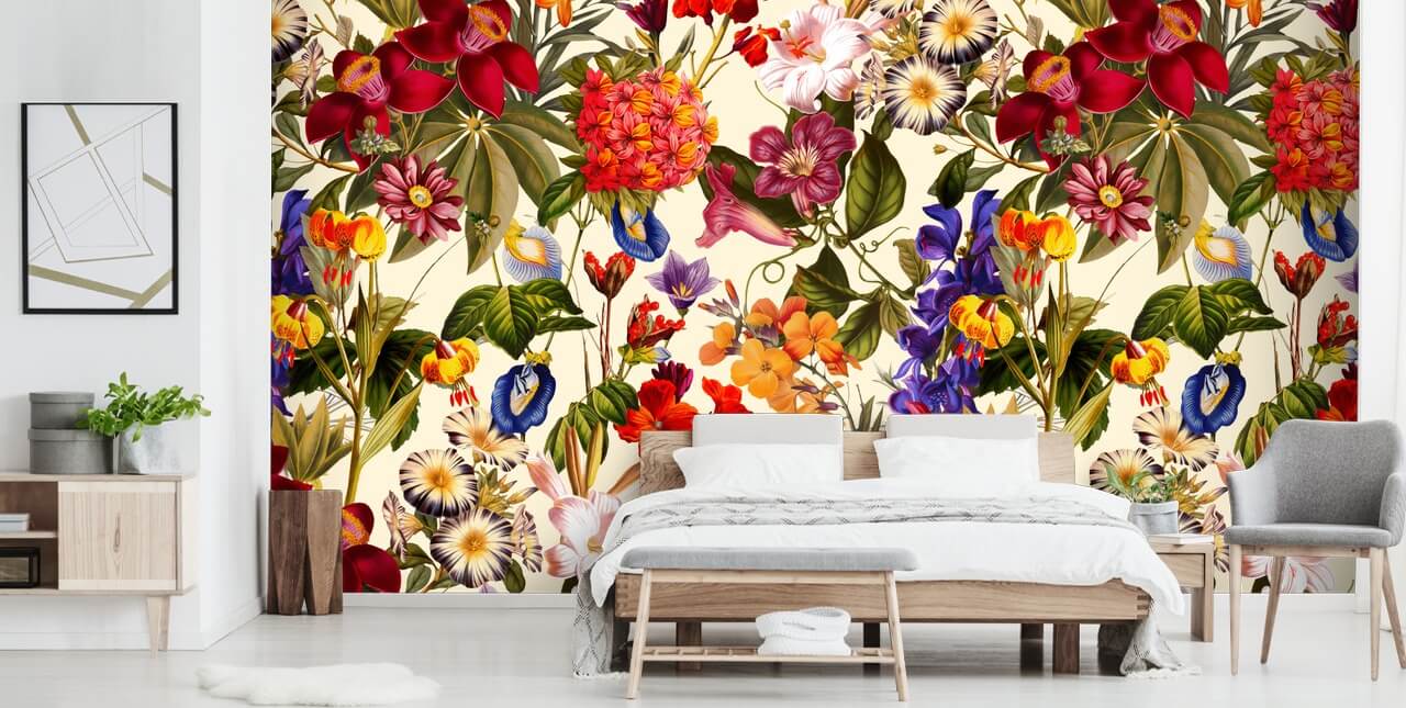 bunte Blumentapete