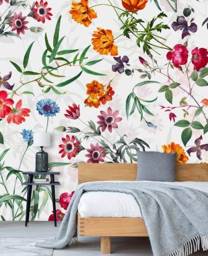 bloem behang op witte achtergrond behang bloem behang op witte achtergrond behang