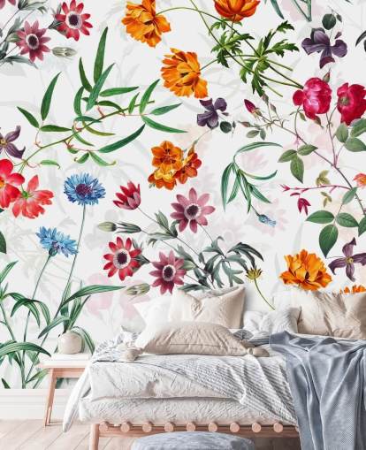 flower wallpaper on white background wallpaper